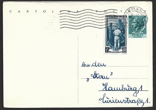 Italia 1953 lire cartolina - italia,