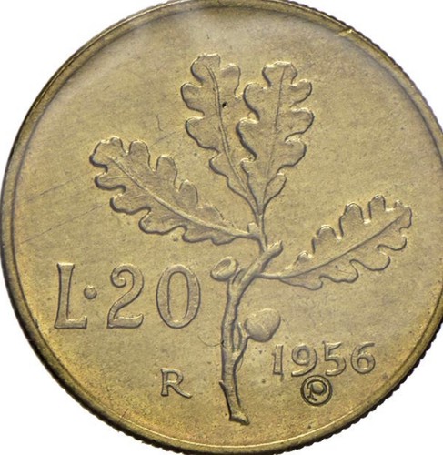 Moneta lire prova 1956 - 20,
