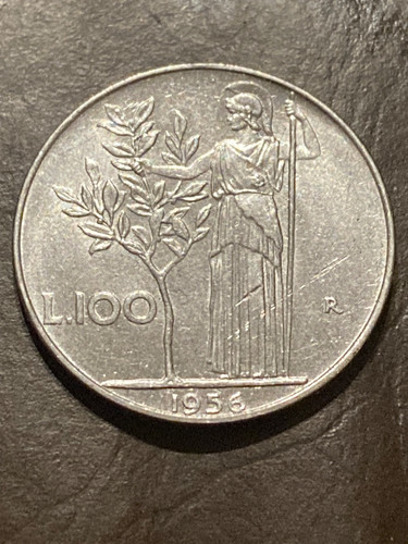 Moneta 100 lire - 100, 1956
