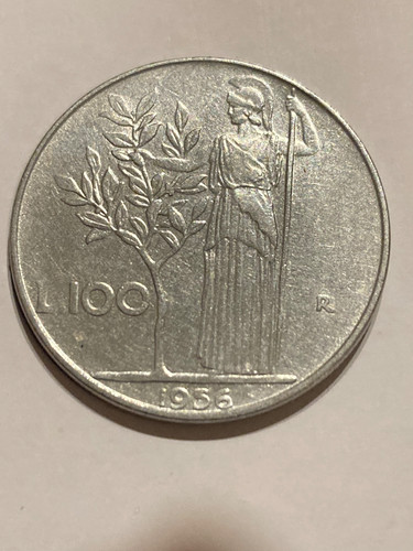 Moneta 100 lire 1956 - lire, italia